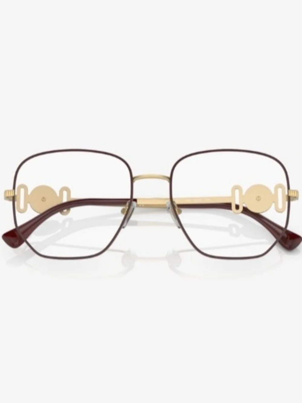 Brand NEW VE1283 Versace Glasses Size 54/18/145 Gold Burgundy Red Eyeglasses